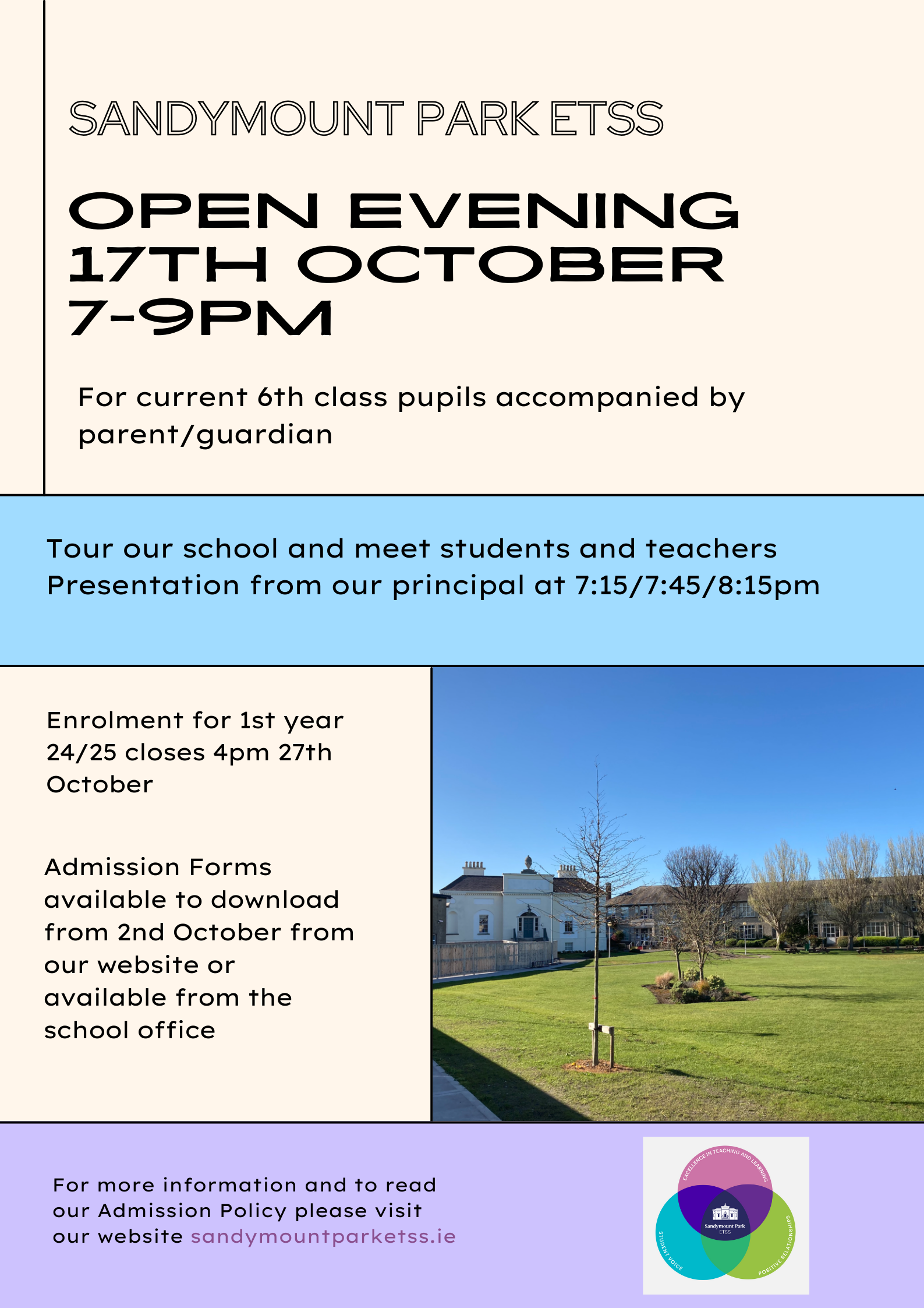 Open Evening 17th October 2023 7-9pm