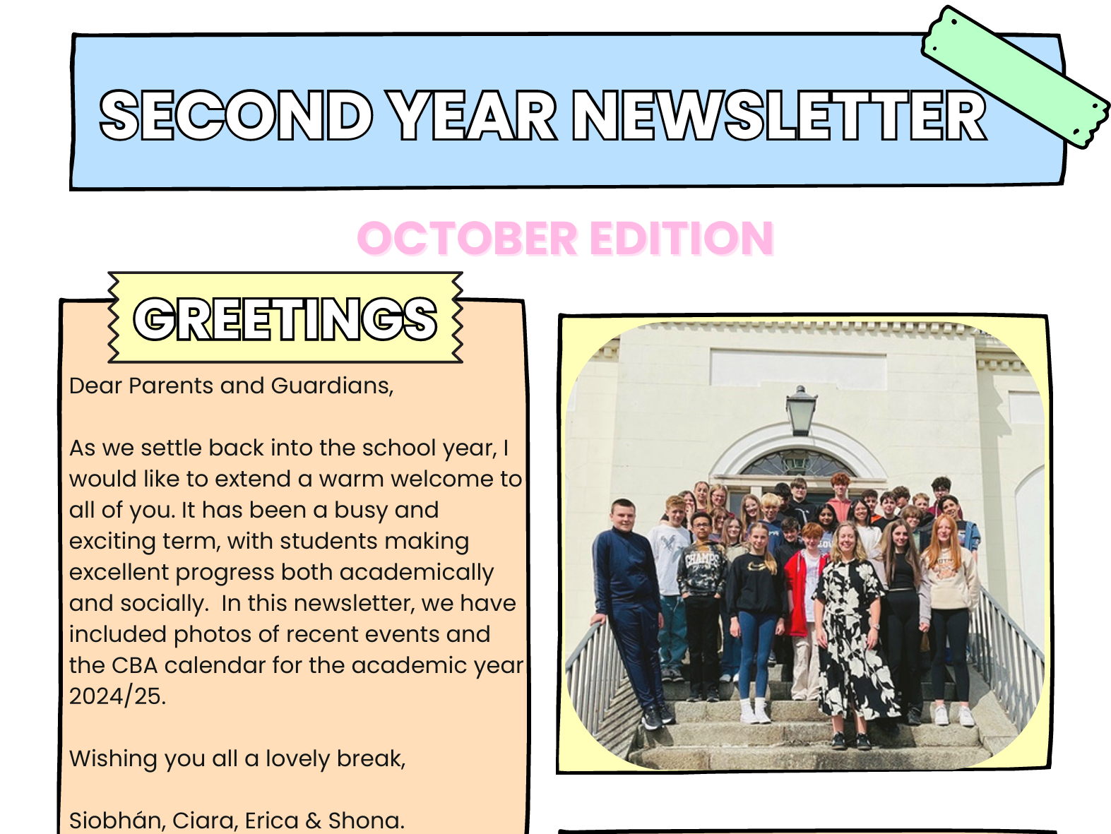 Second Year Newsletter October Edition